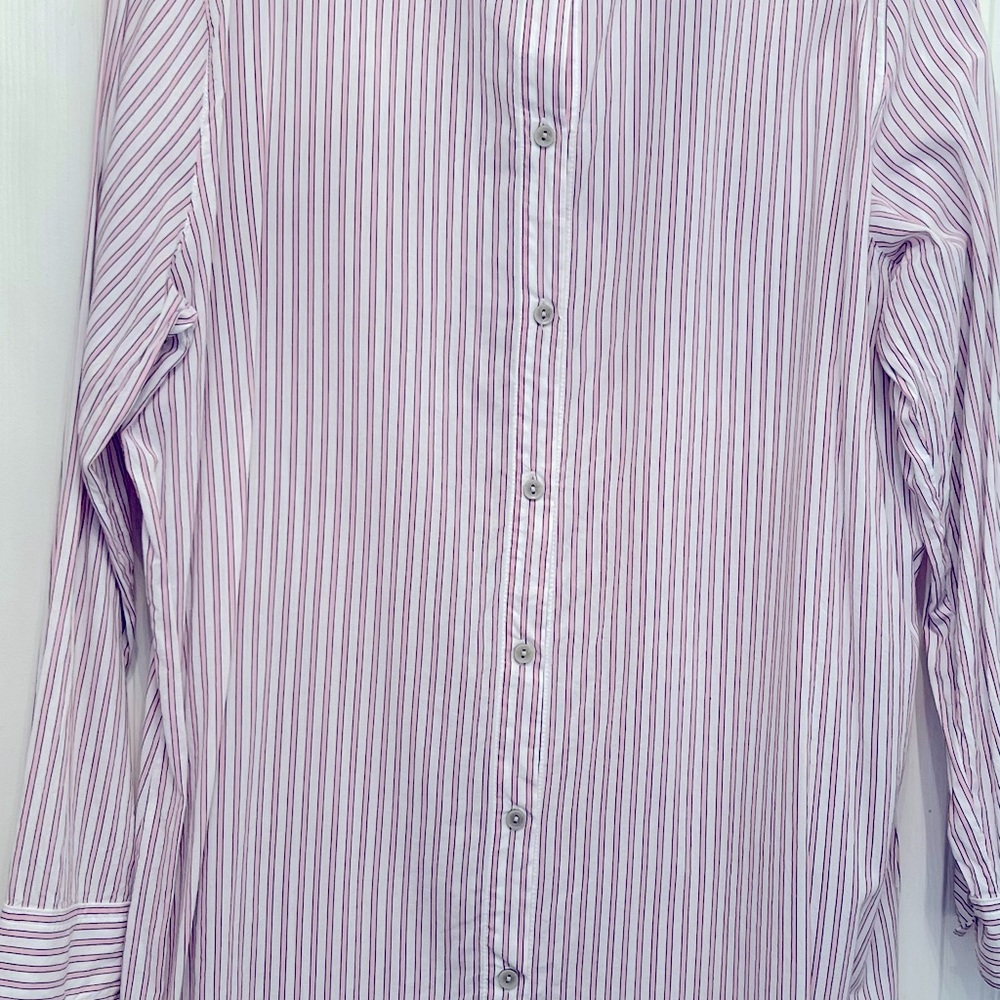 Victorias Secret Cotton Striped Button-Up Night Shirt Size Large